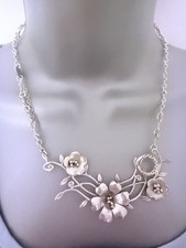Vintage 925 Silver Flower & Snake Necklace By Scottish Designer Tianguis Jackson