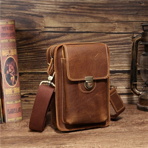 Men leather crossbody sling - men's,
