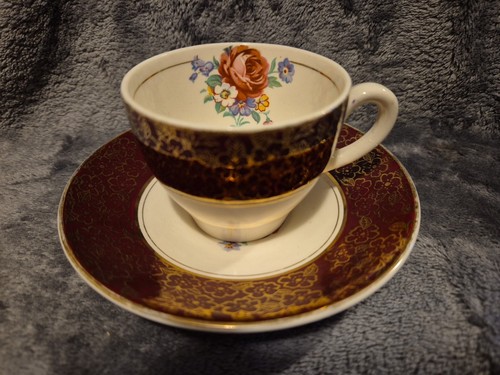 Vintage 1957 gilt floral - 1957,