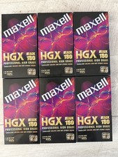 6 X Maxell HGX BLACK 180 3hrs