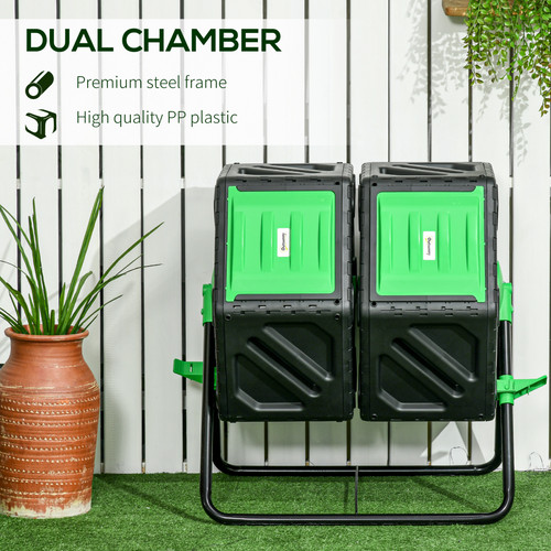 Outsunny 130l dual chamber - outsunny,