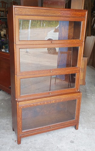 Antique stack oak barrister - 4,