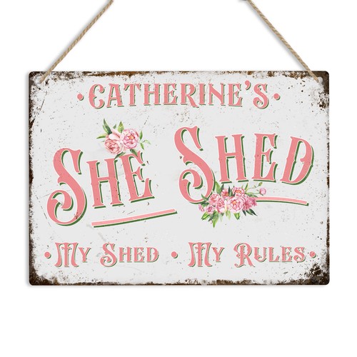 Personalised she shed sign - personalised,