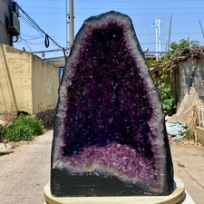 79.3LB Natural Amethyst Geode Quartz Crystal Cluster Cathedral Energy healing