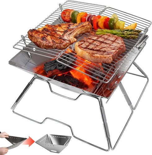 Portable folding fire pit - fire, with