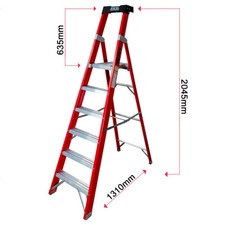 6 Tread Electricians Fibreglass Step Ladder with Platform - EN131 Professional