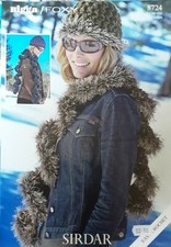 Sirdar Bigga/Foxy Scarf and Hat Crochet Pattern 8724