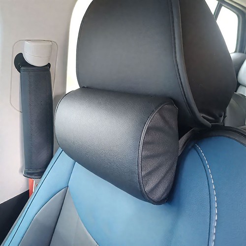 Black leather car seat - leather,