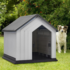 Grey Plastic Dog Kennel Pet