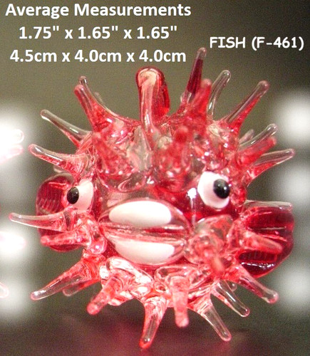 Red glass fish - red, blown