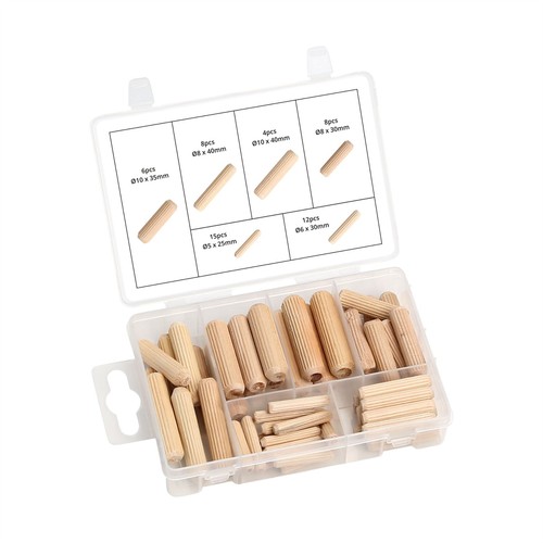Wooden dowels 53pc assortment - wooden,