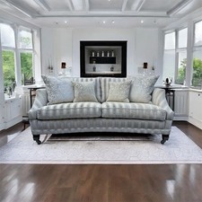 DURESTA HORNBLOWER 2.5 SEATER SOFA ENGLISH DROP ARM STRIPE VELVET RRP £6390