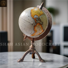 Antique Brass World Globe on Stand – A Premium Vintage Desk & Home Decor
