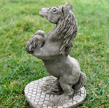 Concrete rearing horse figurine Prancing stallion statue Home and garden decor