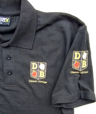 CLASSIC VINTAGE DAVID BROWN TRACTOR EMBROIDERED POLO, 2 SLEEVES + LEFT CHEST