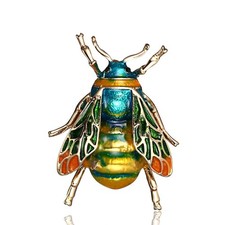 Bumble Bee Brooch Gold Green