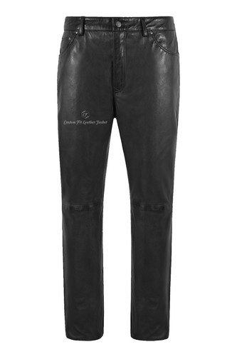 Mens real leather trouser - real,