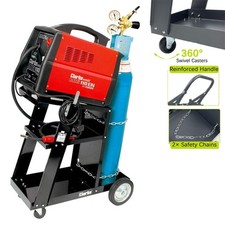 3-Tier Trolley Welding Cart w Chains for Welder Machine Heavy Duty 80kg Load
