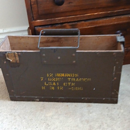 Military surplus wooden ammo - military,