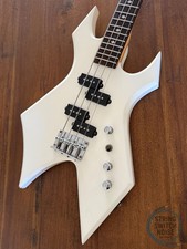 BC Rich Warlock Bass Guitar, White, 2000’s