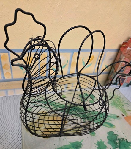 Metal chicken egg basket - egg,