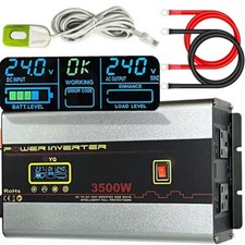 YQ Power Inverter 24V to 240V 3500W 7000W USB LCD Truck Lorry Converter Remote