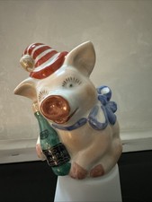 Vintage Very Rare USSR Kiev Figurine Pork with Bottle Soviet Union