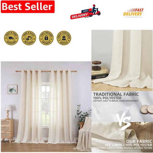 Linen curtains eyelet sheer - curtains,
