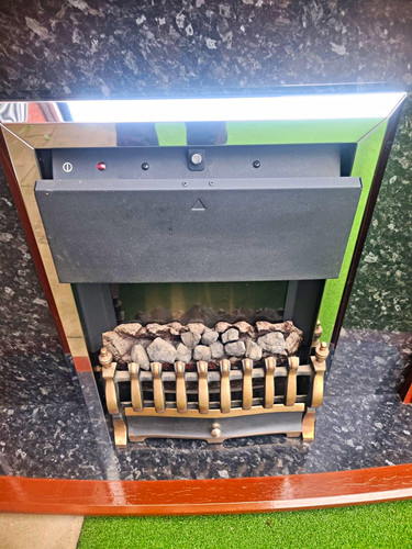 Inset fireplace with surround - with,