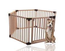 Bettacare Wooden Dog Pen, Hexagon, 6 x 80cm, Natural Wood, 76cm High