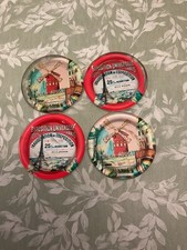 Set 4 French Design Glass Coasters