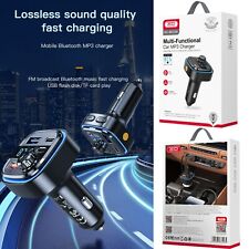 Bluetooth 5.0 Wireless FM Transmitter Radio MP3 Player USB-C Car Charger Adapter