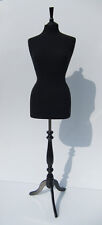SIZE 10-12 ALL BLACK Female Dressmakers Dummy Dressmaking Mannequin Bust