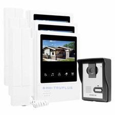 HOMSECUR 4.3'' Video Door Entry Intercom System with 3 Headset Indoor Monitors 