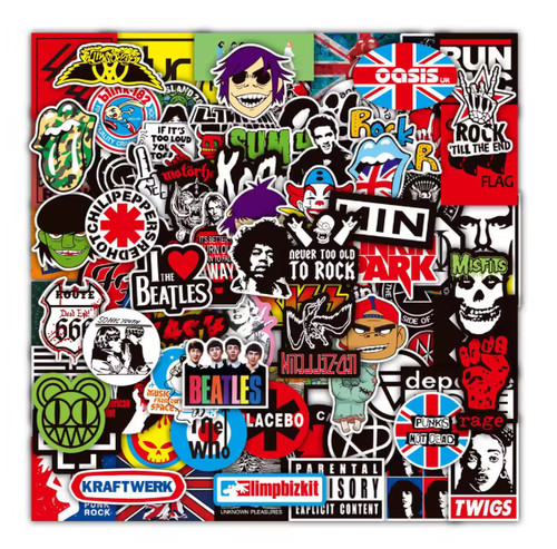 100pcs rock band stickers lot - stickers,