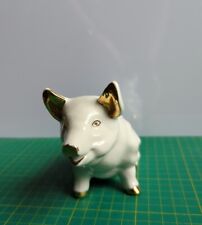 Alfretto Porcelain White Glazed Pig Figurine - Excellent 