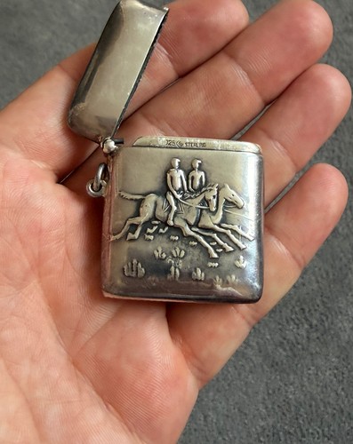 Solid silver horse riding - horse, /
