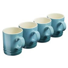 Colourful Stoneware Mugs Set of 4 Tea Coffee Drinking Cups 350ml in 10 Colours