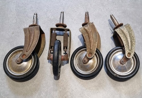 Vintage trolley wheels rubber - wheels,
