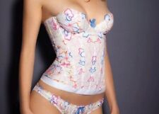 AGENT PROVOCATEUR VINTAGE RARE WHITE/MULTI DYLAN CORSET SIZE 34C BNWT