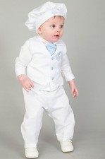  Baby Boys Christening Outfit / Christening Suit 4pc Sailor Suit Light Blue