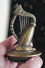 BRASS IRISH HARP CAR MASCOT