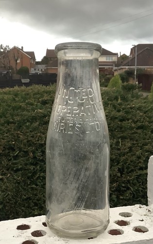 Vintage pint milk bottle - vintage,