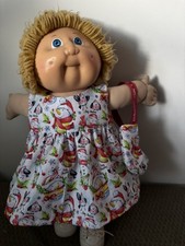 DOLLS CLOTHES Compatible 18” Vintage CABBAGE PATCH DOLL  XMAS DRESS,,handmade