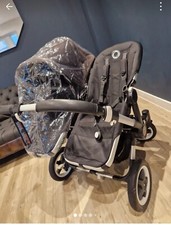 Bugaboo Donkey Twin Black Pushchairs Double Seat Stroller