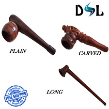 Duft Long Natural Wood Slim Carved Straight Wooden Classic Smoking Tobacco Pipe