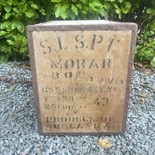 Vintage Wooden Tea Shipping Crate Sri Lanka S.L.S.P.F MORAR BOP 40×50×60cm
