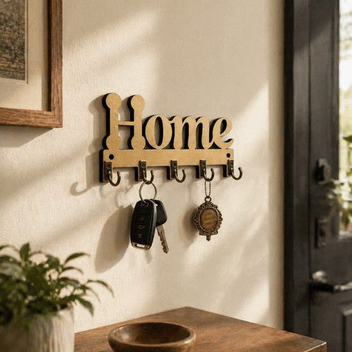 Wooden key holder with hook - holder,