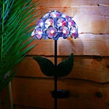 26 LED Solar Hydrangea Garden Stake Light Metal Flower Outdoor Garden Lamp