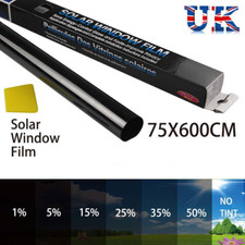 5% 75CM x 6M CAR WINDOW TINT FILM KIT TINTING SUPER DARK BLACK LIMO UK